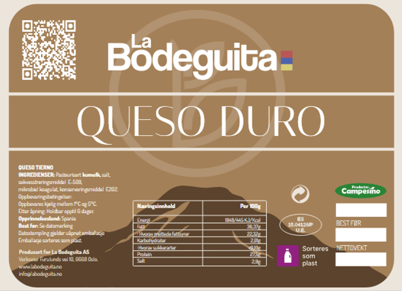 QUESO DURO ( llanero / costeño ) ca.600g La Bodeguita N.